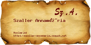 Szaller Annamária névjegykártya